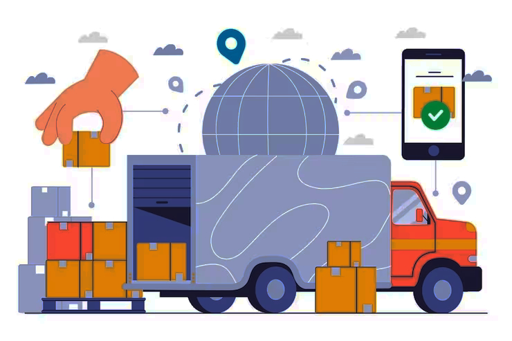 A imagem mostra de forma simplificada como funciona a logística.